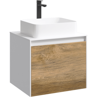 Подвесная тумба под раковину Aqwella Mobi MOB0106W+MOB0706DB 60 см